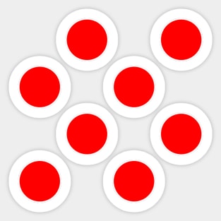 Cube 8 - Red Polka Dots Sticker